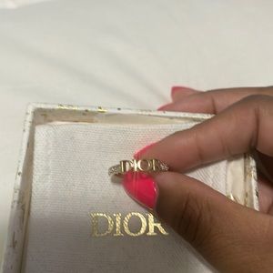 Dior Gold-Finish Metal and White Crystals